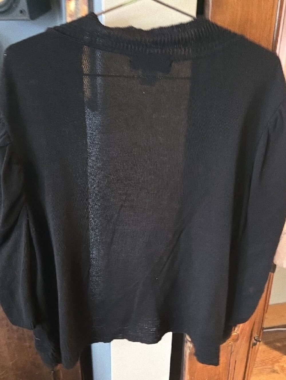Christopher & Banks Black Open-Front Rib-Trim Cardigan - Picture 3 of 4